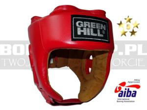 AIBA Green Hill - Kask bokserski FIVE STAR z AIBA Red - HGF-4012A - 2859794118