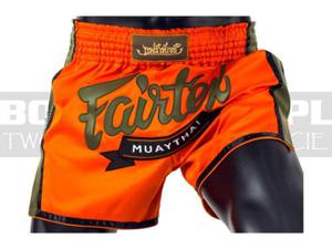 Muay-Thai - Spodenki tajskie Fairtex Orange-Green New Styl BS1705 - 2859794209