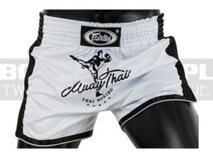 Muay-Thai - Spodenki tajskie Fairtex White-Black New Styl BS1707 - 2859794210