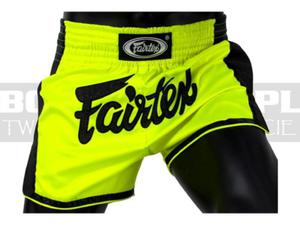 Muay-Thai - Spodenki tajskie Fairtex Neon Green-Black New Styl BS1706 - 2859794213