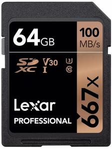 LEXAR PRO 667X SDXC UHS-I U3 (V30) R100/W90 64GB* - 2861587007