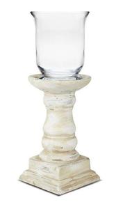 Lampion szklany z podstaw ceramiczn Gaja piaskowiec 28x10x10