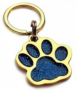 Identyfikator, adreswka dla psa, kota, niebieska APKA z brokatem STAL, grawer tradycyjny, zota, srebrna - 2876586052