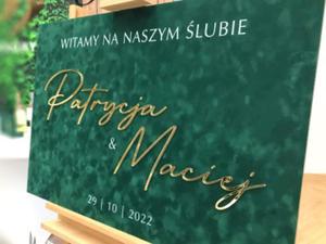 Welurowa tablica powitalna na plexi - rne warianty kolorystyczne - 2871594085