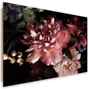 Obraz Deco Panel, Bukiet kwiatw na ciemnym tle - 100x70 - 2873865090