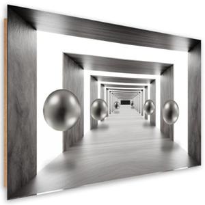 Obraz Deco Panel, Tunel srebrne kule 3D - 60x40 - 2873865095