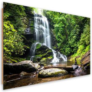 Obraz Deco Panel, Wodospad w zielonym lesie - 60x40 - 2873865487