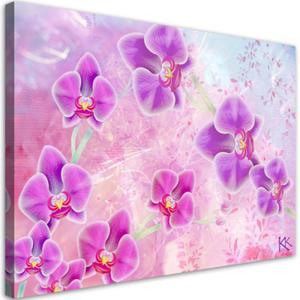 Obraz na ptnie, Orchidea Kwiaty Abstrakcja - 90x60 - 2873865948