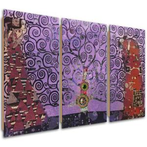 Obraz trzyczciowy Deco Panel, Fioletowe drzewo ycia abstrakcja - 90x60 - 2873866152