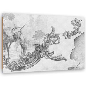Obraz Deco Panel, Dzikie ptaki i licie na orientalnym fresku - 90x60 - 2873867112