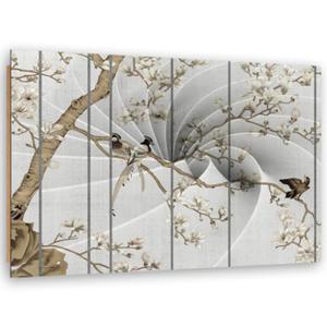 Obraz Deco Panel, Ptaki na drzewie magnolii - 120x80 - 2873867177
