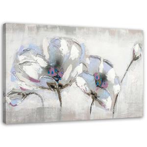 Obraz na ptnie, Malowane kwiaty w bieli - 120x80 - 2869650911