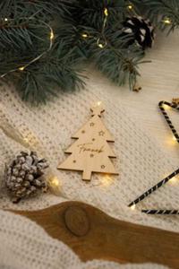 Drewniana winietka witeczna na Boe Narodzenie - Choinka - 2868433296