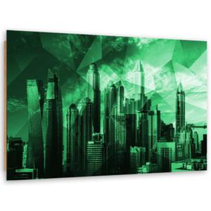 Obraz Deco Panel, Geometryczne miasto - zielone - 100x70 - 2869653884