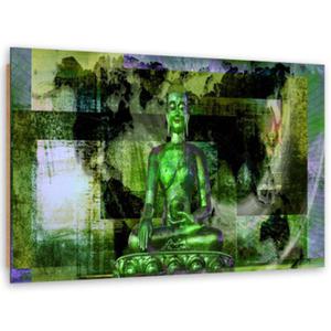 Obraz Deco Panel, Budda i abstrakcyjne to - zielone - 90x60 - 2869654063