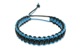 BRANSOLETKA CZARNO NIEBIESKA hippie kolor czarny styl surferski kolor niebieski (ar1811) - 2878740435
