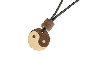 WISIOREK Z DREWNEM YIN YANG hippie koa kolor czarny kolor beowy (ar2474) - 2877929742