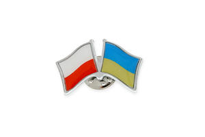 ZNACZEK FLAGA POLSKI I UKRAINY kolor biay kolor ty kolor niebieski prostokt (ar2545) - 2868438509