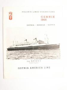 MS/S BATORY CENNIK 1968 GDYNIA-KANADA-GDYNIA - 2869185268