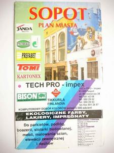 SOPOT. PLAN MIASTA. MAPA Z REKLAMAMI - 2869185323