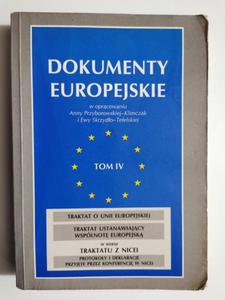 DOKUMENTY EUROPEJSKIE TOM IV - Anna Przyborowska-Klimczak - 2871987828