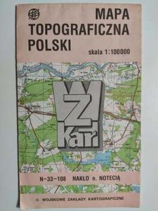 MAPA TOPOGRAFICZNA POLSKI 1:100 000 N-33-108 NAKO N. NOTECI - 2873573418