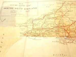 NO.2 CLEAR ROAD MAP OF SOUTH WEST ENGLAND - 2869135250