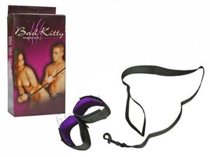 Zestaw BDSM Bad Kitty mankiety do krpowania ze smycz - 2832872396