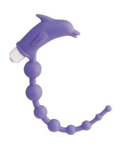 Bacik analny z wibrujcym delfinem Cheerful Bead Purple - 2832872857