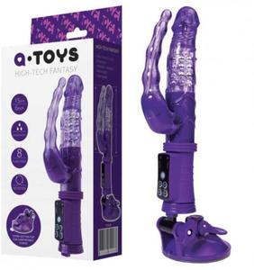 Wibrator Hi Tech A-Toys Fantasy analno-waginalny z przyssawk - 2877148116