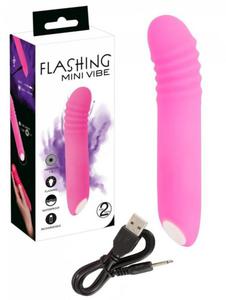 Flashing mini vibe - wieccy silikonowy wibrator - USB - 2868512263