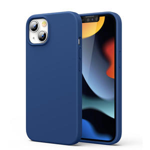 Gumowe elastyczne silikonowe etui pokrowiec iPhone 13 niebieski - 2877601105
