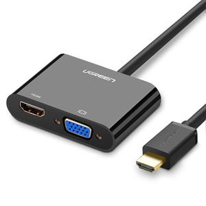 Przejciwka adapter konwerter HDMI - VGA / HDMI + mini jack 3.5mm czarny - 2877601177