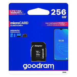 Karta pamici Microcard 256GB micro SD XC UHS-I class 10 + adapter SD - 2877601441