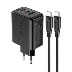 2w1 adowarka sieciowa 2x USB-C USB 65W + kabel USB-C czarny - 2877601649