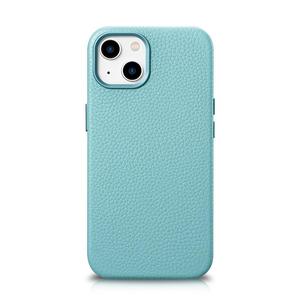 Skrzane etui iPhone 14 Plus magnetyczne z MagSafe Litchi Premium Leather Case zielony - 2877603353