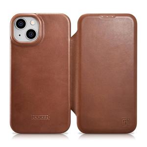 Skrzane etui iPhone 14 z klapk magnetyczne MagSafe CE Oil Wax Premium Leather brzowy - 2877603361