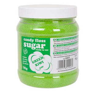 Kolorowy cukier do waty cukrowej zielony o smaku kiwi 1kg - 2869620639