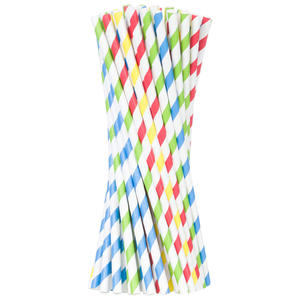 Somki papierowe BIO ekologiczne PAPER STRAWS 6/205mm - mix 24szt. - 2869621150