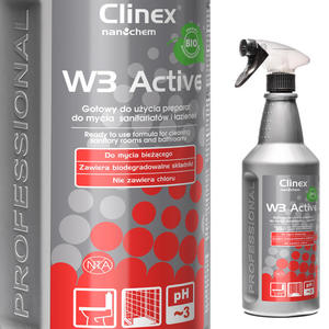 rodek pyn do mycia sanitariatw i azienek na bazie kwasu cytrynowego CLINEX W3 Active BIO 1L - 2869622102