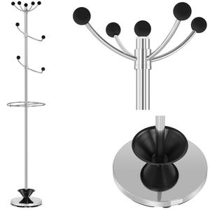 Wieszak stojak na ubrania kurtki z uchwytem na parasole wys. 178 cm - 8 wieszakw - 2869623201