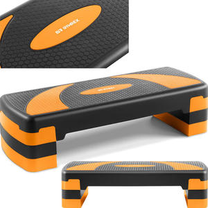 Stepper step treningowy do wicze fitness aerobiku 2 poziomy do 100 kg czarno-pomaraczowy - 2869624091