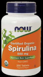 NOW FOODS Spirulina Certified Organic (Organiczna Spirulina) 500mg - 200 tabletek wegaskich - 2876364122