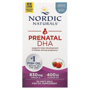 Nordic Naturals Prenatal DHA 830mg (Omega-3 z Witamin D3 dla Kobiet w Ciy) - 90 kaps - Truskawkowe - 2876364213