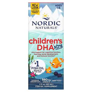 Nordic Naturals Children's DHA Xtra - Omega-3 dla Dzieci w Wieku 1-6 Lat 880mg 60ml Jagodowe - 2876364215