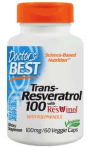 Doctor's Best Trans-Resveratrol z Resvinolem 100mg (Resweratrol) 60 kapsuek wegetariaskich - 2876364238