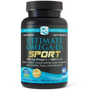 Nordic Naturals Ultimate Omega-D3 Sport 1480mg (EPA DHA + Witamina D3 NSF Certified for Sport) - 60 cytrynowych kapsuek elowych - 2876364256