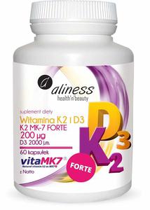 ALINESS Naturalna Witamina K2 FORTE MK7 200  - 2876364327