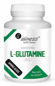 ALINESS L-Glutamine (L-Glutamina) 500mg - 100 kapsuek wegetariaskich - 2876364346