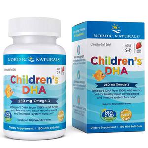 Nordic Naturals Children's DHA 250mg (Omega-3 dla Dzieci) 180 kapsuek elowych - Truskawka - 2876364467